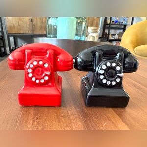 Pacific Ceramic Magnetic Telephone Salt and Pepper Shakers